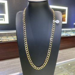 10kt Cuban Curb Link Solid Chain 9.3mm