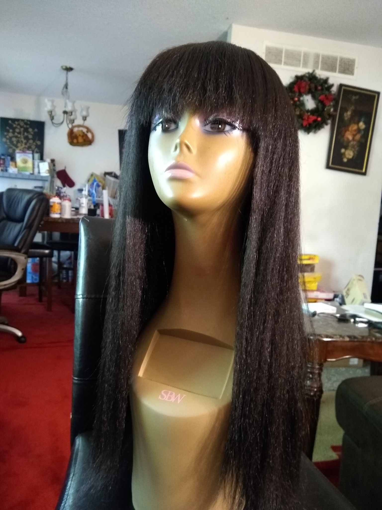 Human hair blend wig