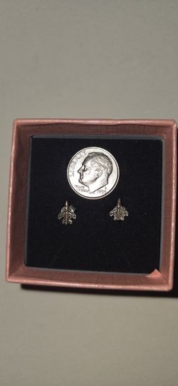Silver Fighter Jet Earrings
