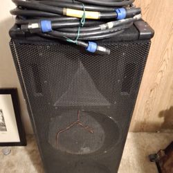 PA snake cables and Electrovoice PA cabinet and horn