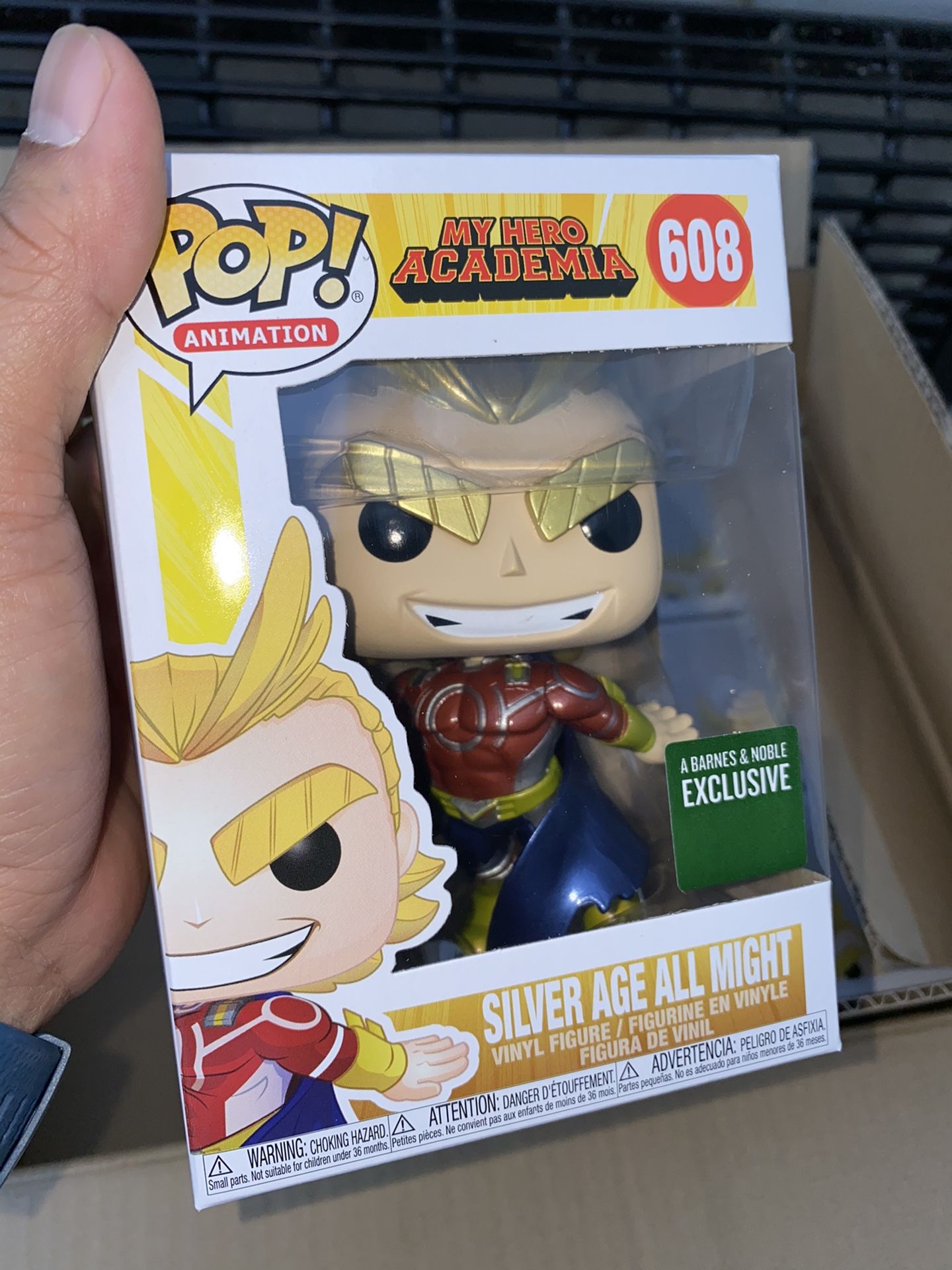 Funko Pop! 608 MHA Metallic Silver Age All Might Barnes & Noble Exclusive