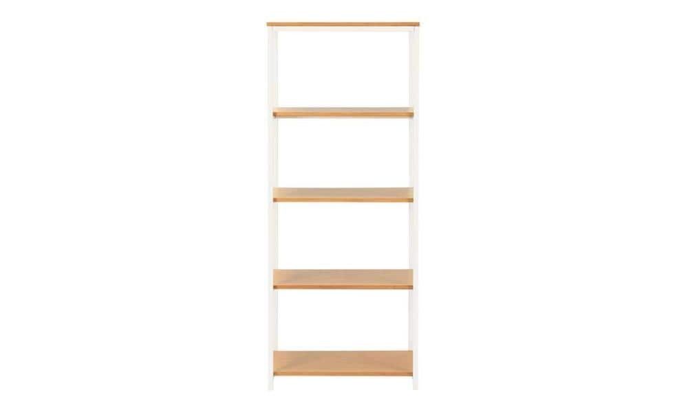 StyleWell Donnelly White/Natural 5-shelf Accent Bookcase with Open Back (58 in. H)