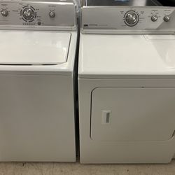 MAYTAG 3.8 CU. FT. CENTENNIAL TOP LOAD WASHER & 7.0 CU. FT. ELECTRIC DRYER SET / WHITE / PRE-OWNED