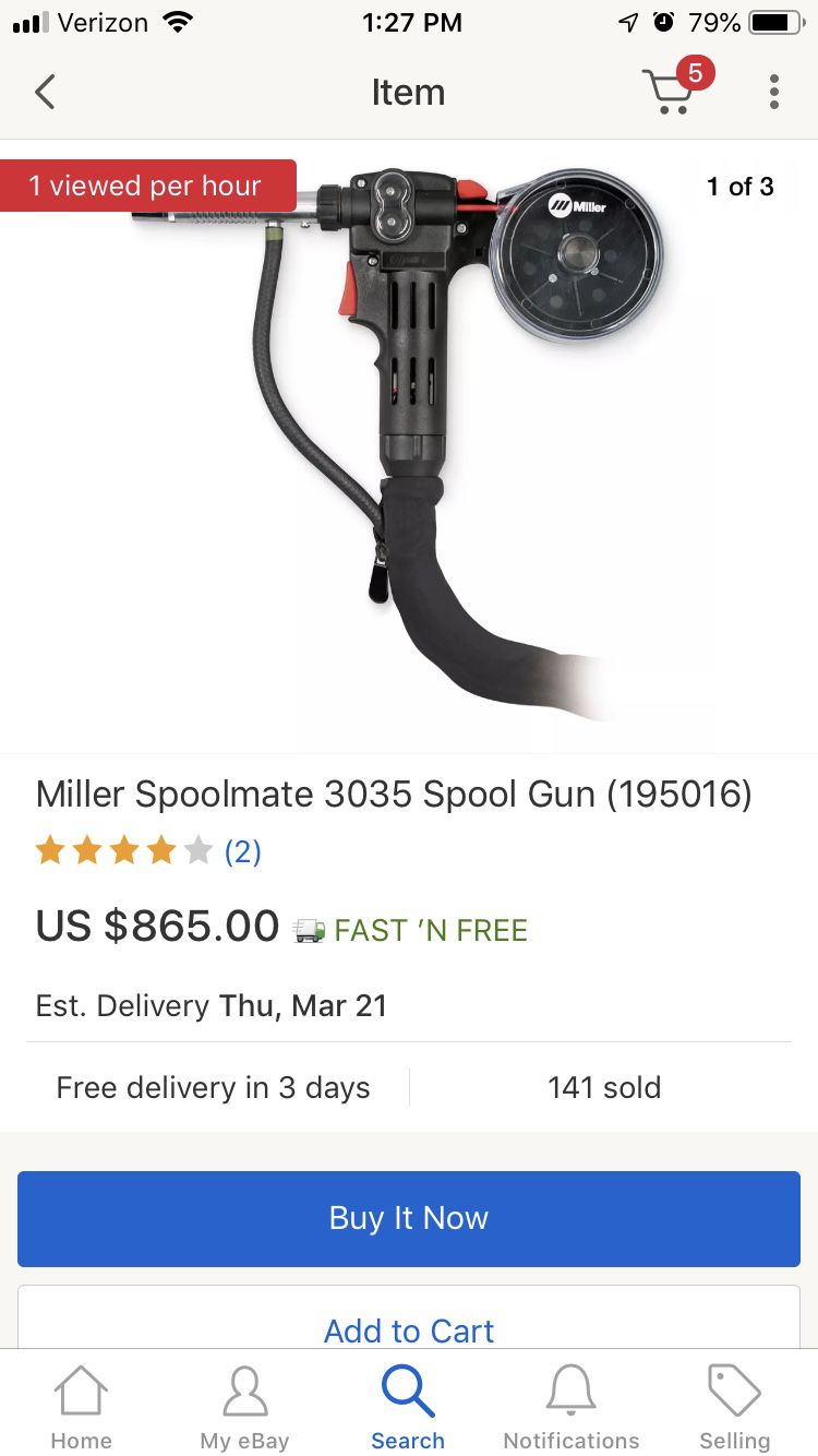 Miller 3530 Aluminum Spool gun.