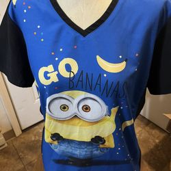 Womens Medium Minion Scrub Shirt 