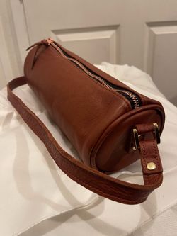 Brown Leather Cylinder hand Bag