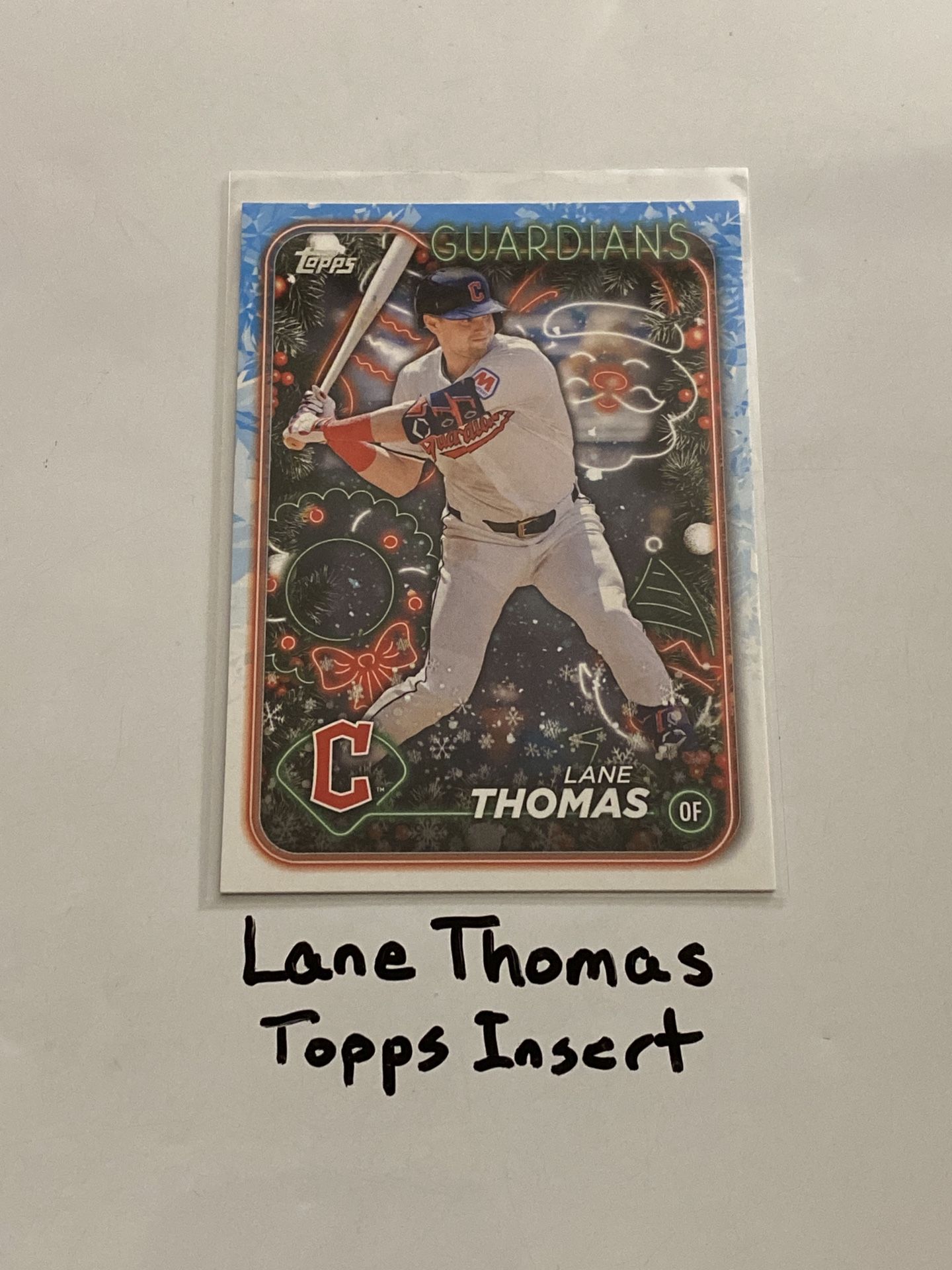 Lane Thomas Cleveland Guardians Outfielder Topps Short Print Insert Card.