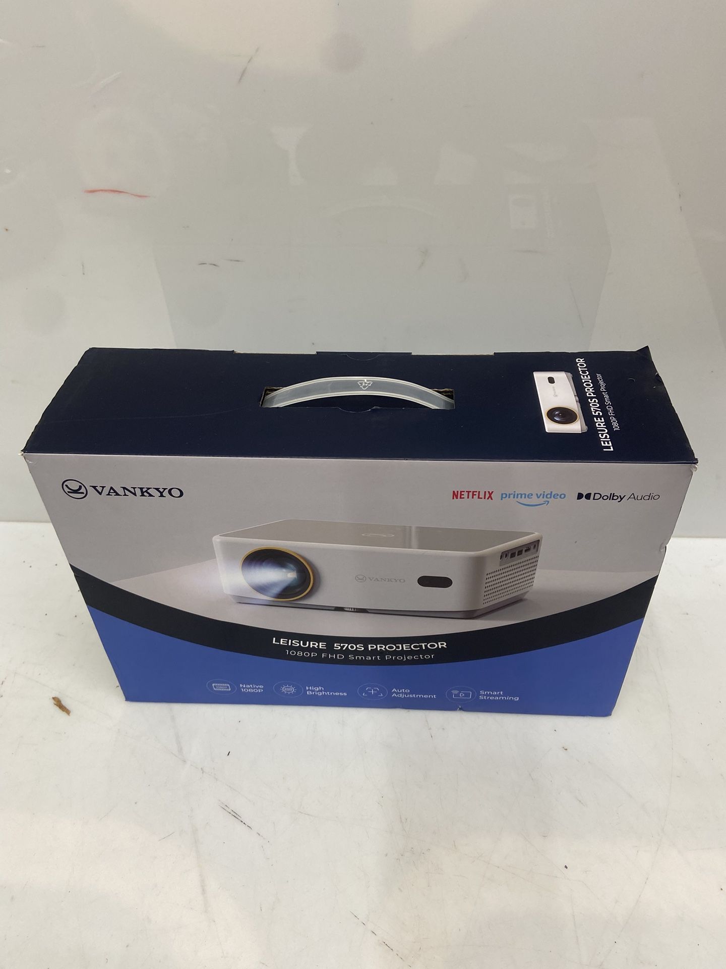 VANKYO Leisure L570S Native 1080P Projector with Dolby Audio, Auto Focus, Built-in Streaming Apps, Full HD 5G Wifi Bluetooth Outdoor Movie Projector