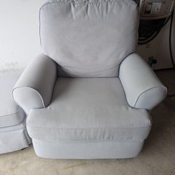 Grey Rocking Chair And Rocking Ottoman