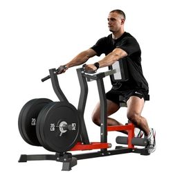 Syedee Seated Row Machine, Plate Loaded Lat and Back Workout Equipment with Adjustable Positions and Rotating Handles
