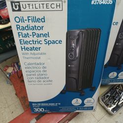 Utilitech Oil-filled Radiator Flat Panel Electric Space Heater