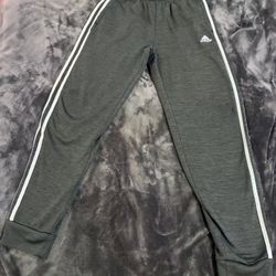 Adidas Boys 18/20 Gray Joggers Sweatpants 