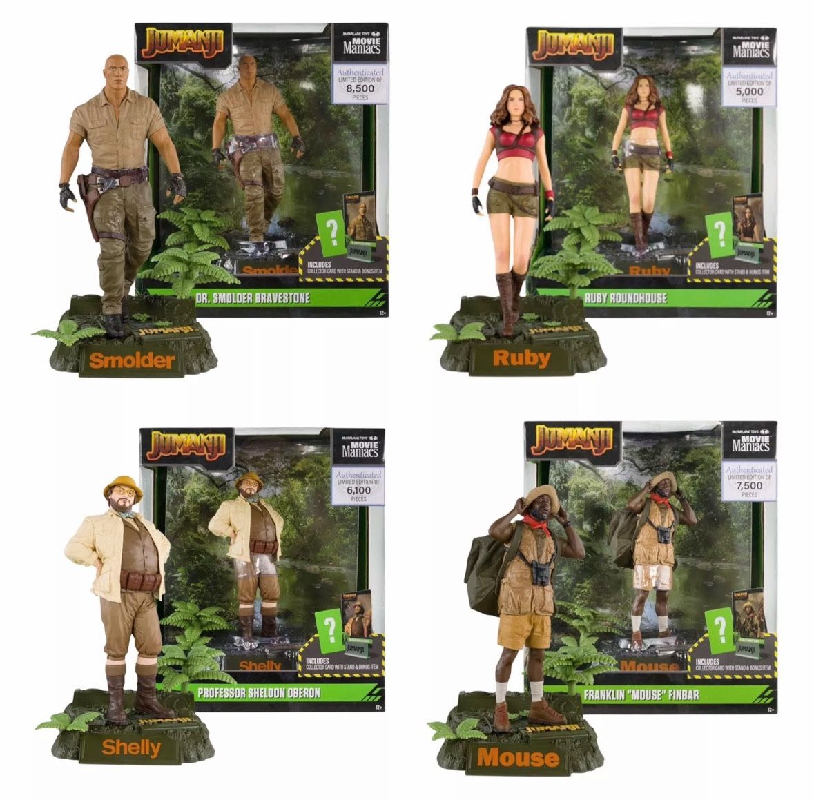 McFarlane Toys, JUMANJI 6” Action Figure Complete Set - Rare Collectible