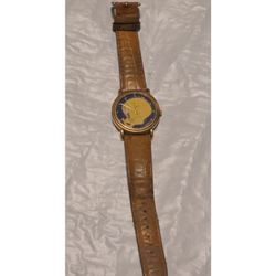 Armitron Tweety Bird Watch Gold Tone Leather Strap Quartz