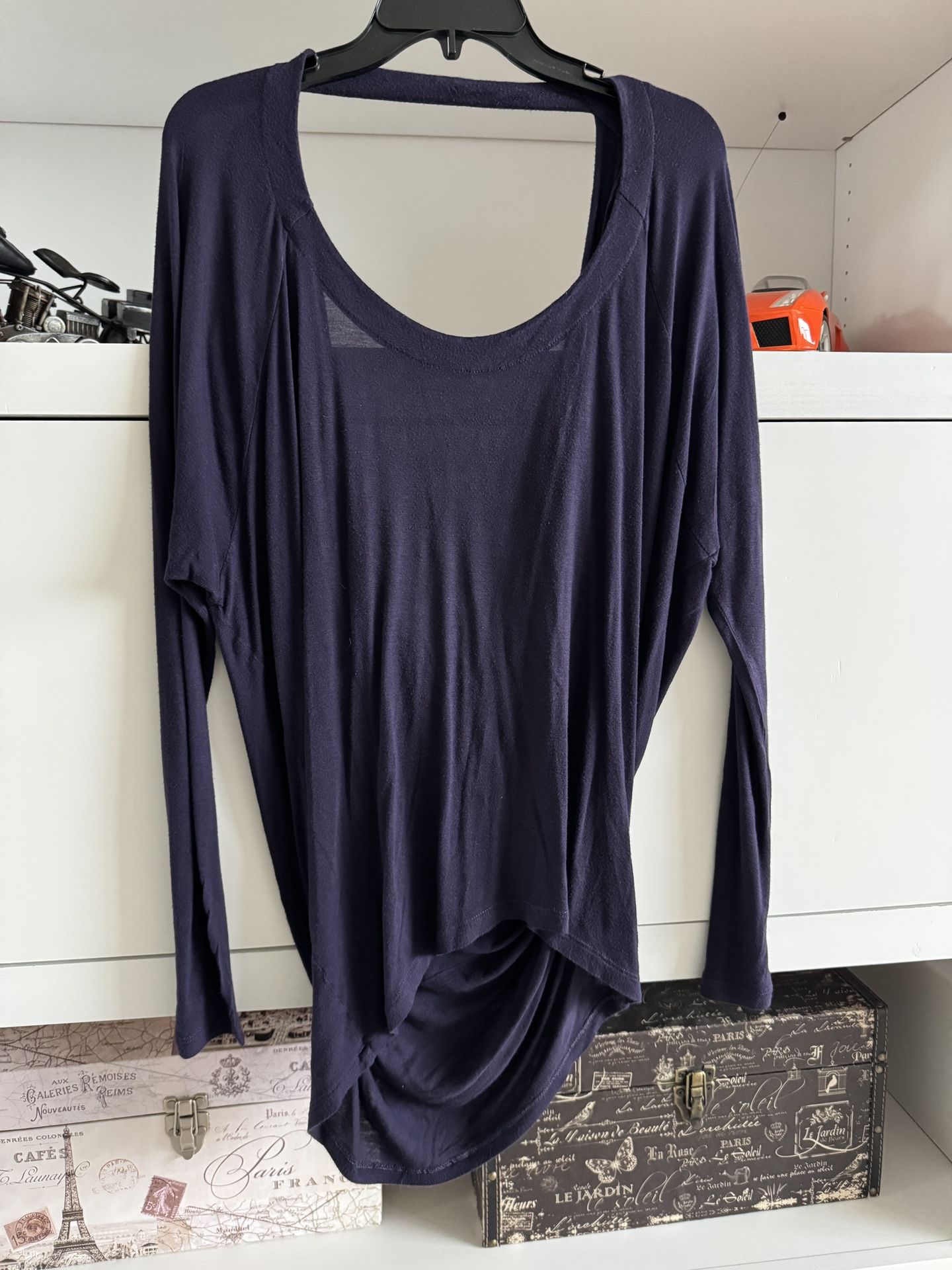 Express Navy Back Drop Halter - Size S