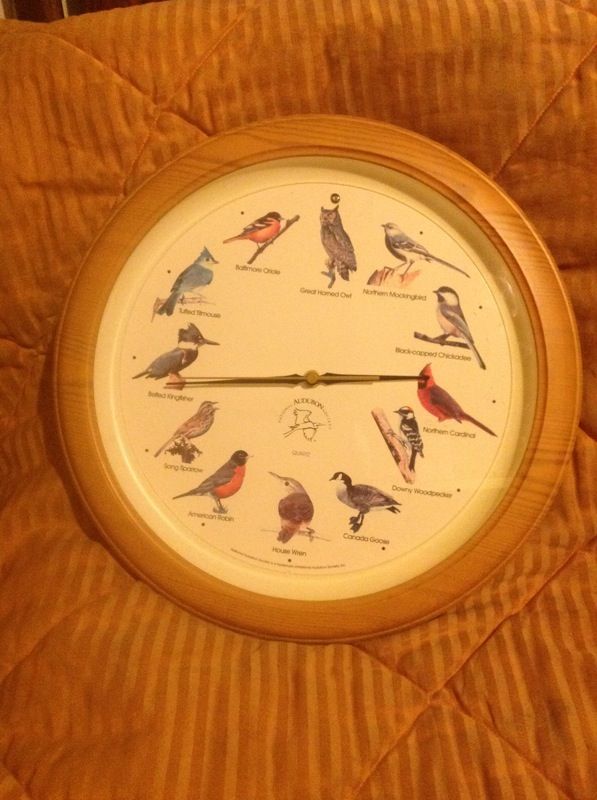 National audubon society clock singing bird clock