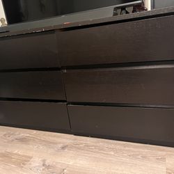 Black Dresser 6 Drawer