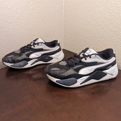 PUMA RS-X3 Puzzle Black/White Casual Sneaker Men's Size 10.5