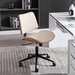 New modern Home Office Chair No Arms with Wheels, Adjustable Height  Desk Chair, Mid Back 360 Swivel Computer Chair, Armless Modern Wa