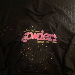 Sp5der hoodie black pink v2 