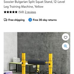 Soozier Bulgarian Split Squat Stand, 12-Level Leg Training Machine, Yellow