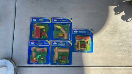 Vintage Toddlers Wooden Play Sets 5 Different All New In Packages