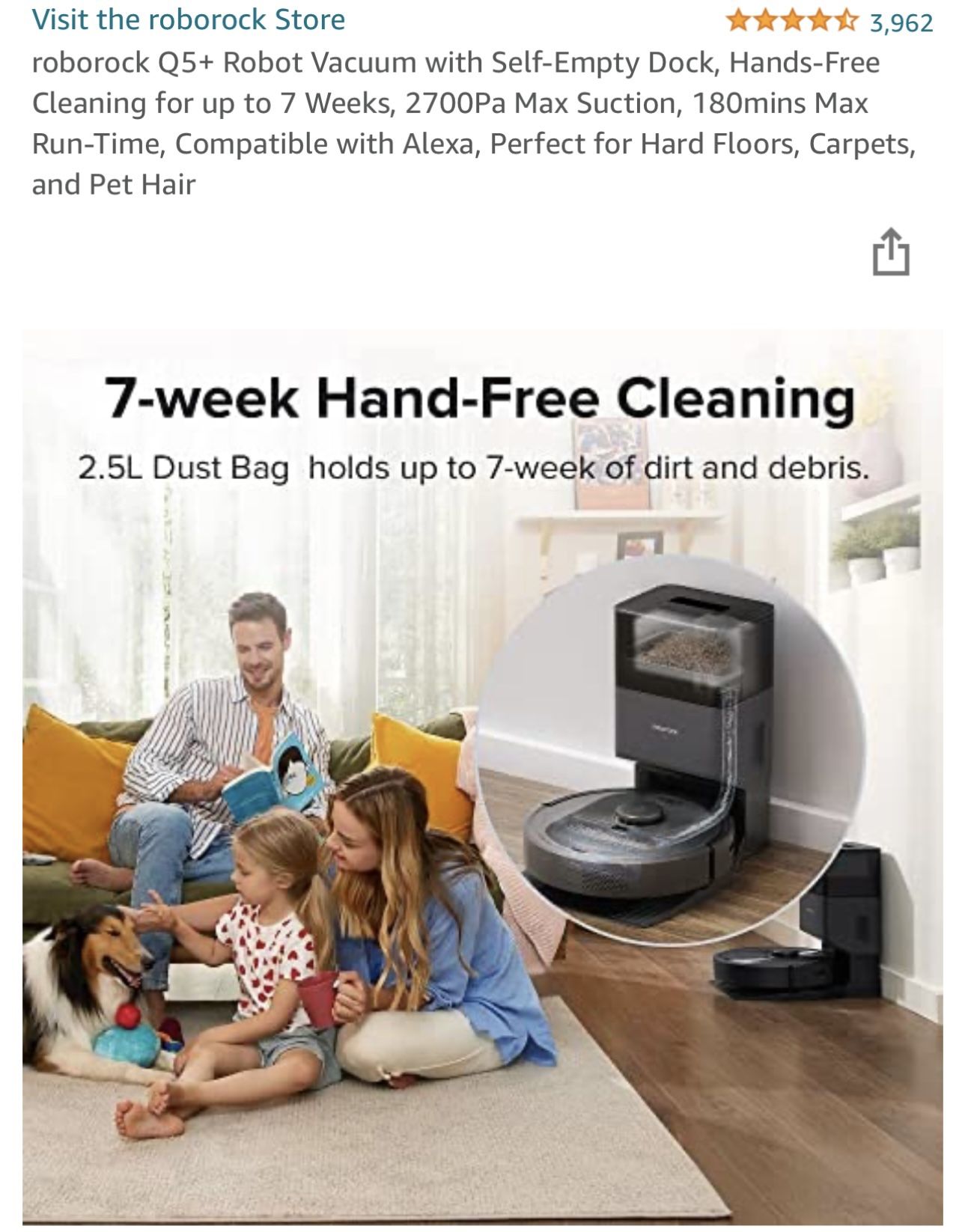 roborock Q5+ Robot Vacuum with Self Empty Dock Vacuum cleaners