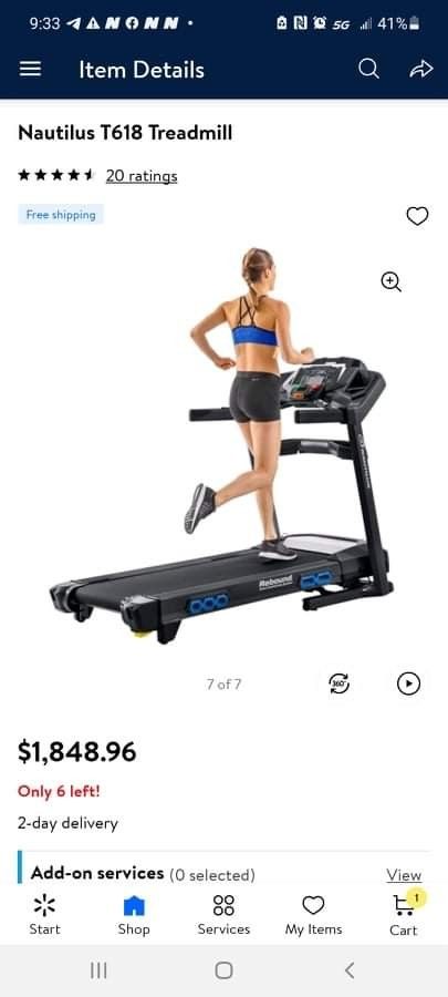 Nautilus T618 Treadmill- NEW