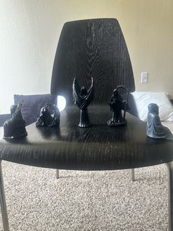 Set of 5 small Angel of Death/Grim Reaper statues