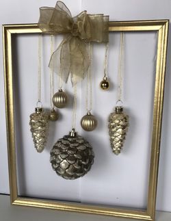 Framed pine cone ornaments....very large