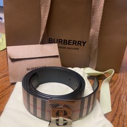 Burberry Reversible Monogram Motif Vintage Check Belt Men’s 36/90 Everything Included