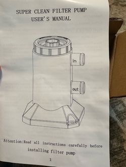 Small pool pump filter new