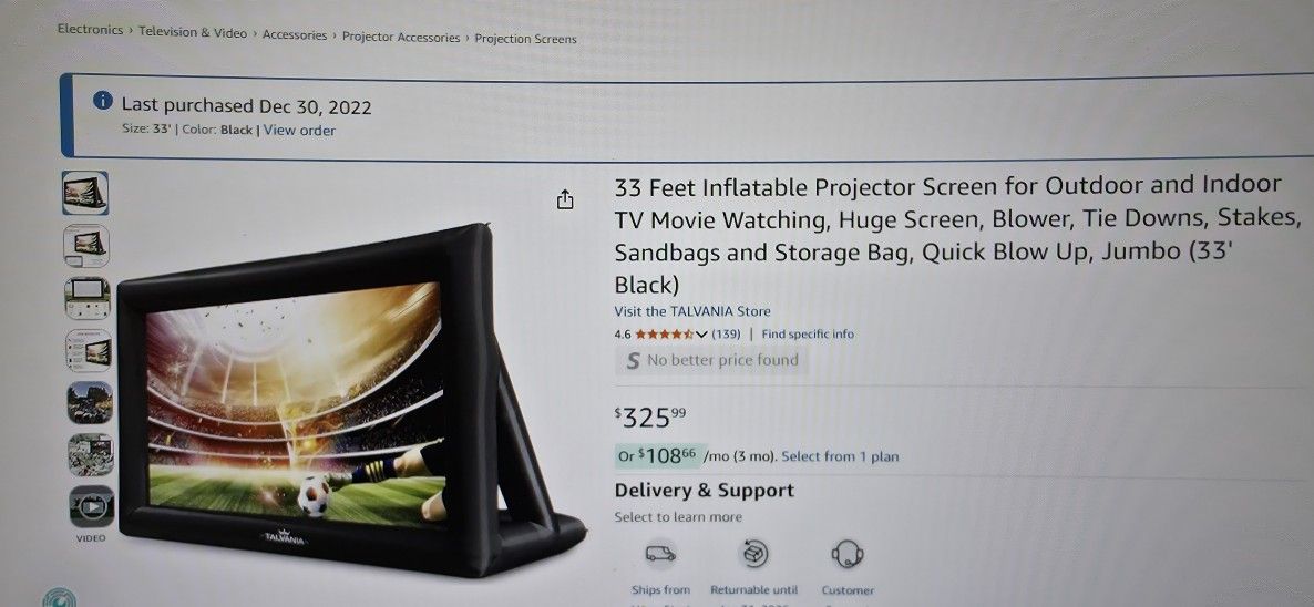 33 Ft Inflatable Outfoor Projection Screen