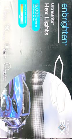 UltraBrite Hex Lights 16Pack 16.5 in./1.45ft Integrated LED Strip Light Fixture White Dimmable 16000LM 5000K Wall Remote