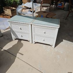 2 Wicker End Tables