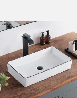 KARAMAG Vessel Sink, White, 24" x 14"