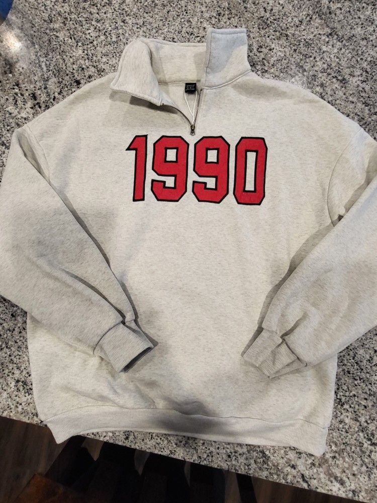 Retro 1990 Half-Zip Sweatshirt – Size XL
