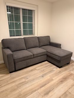 Brand New Gray Sleeper Sectional Sofa Bed w/ Storage + USB Charger