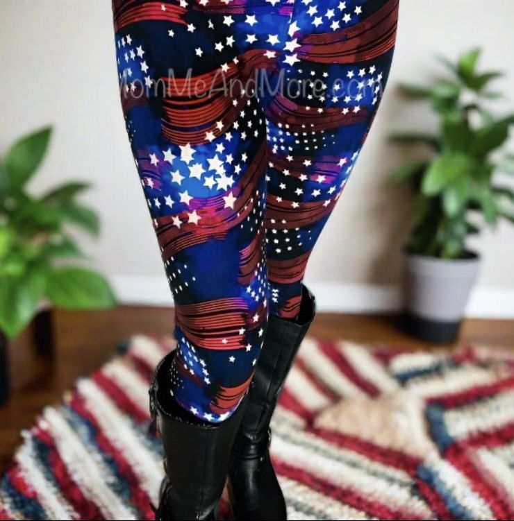 NEW Womens American Flag Leggings Soft As Lularoe TC/TC2 