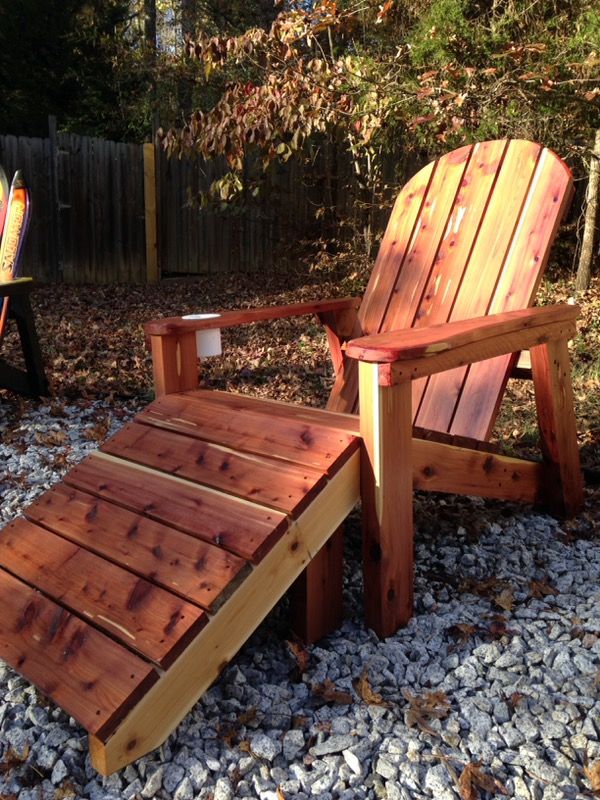 Cedar Adirondack chairs, fire pit chairs, outdoor furniture
