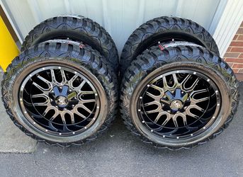 NEW 20x10 hard rock offroad wheels wrapped in 33x12.50r20 tires