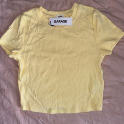 GARAGE yellow baby tee size small