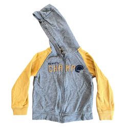 Carters Toddler 24 Months Sweatshirt Hooded Zippered Football Mommys Champ Gray