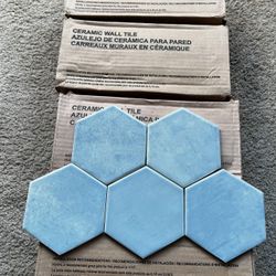 Tile 4 Packs. Size  4x5. Gloss. Hexagon. Total 12 Sf