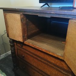 Vintage Dresser Walnut Or Cherry, Hand Dovetail, Good Condition.  4 Ft Wide X 3 Ft long
