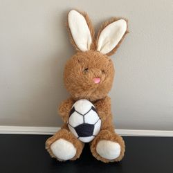 Soccer Bunny Rabbit Plush Stuffed Animal Brown 10 Inch
