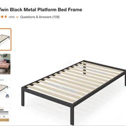 New In Box, Never Used  metal frame twin Bed Frame Price reduced if purchased this weekend