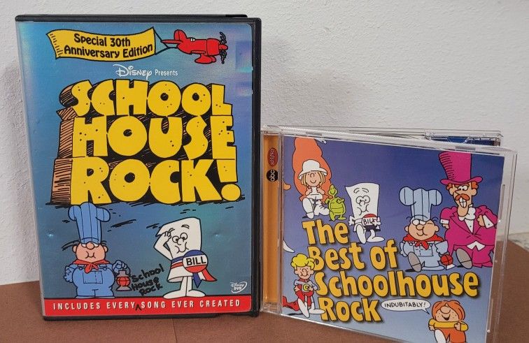 Schoolhouse Rock (Special 30th Anniv. Ed.) 2-disc DVD & CD Best Of Songs LOT