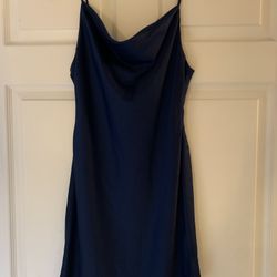 Medium Mini Midnight Blue Cowl Neck Dress 
