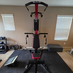 Bowflex Machine With Accessories and Dumbbells With Rack